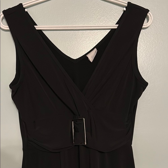 Suzy Shier Black Mini Dress with Buckle Detail, sleeveless size large - Picture 5 of 8